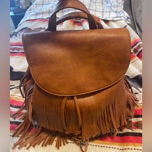 Southwest Style Convertible Fringe Backpack
